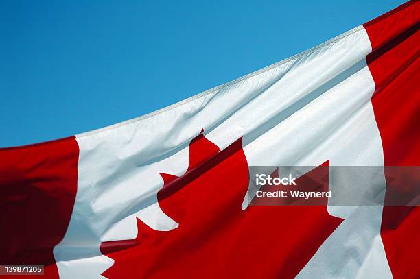 Bandeira Do Canadáup De Fechar 7 - Fotografias de stock e mais imagens de Abstrato - Abstrato, Ao Ar Livre, Azul