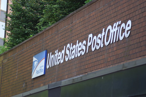 New York, NY - USA - May 4, 2022: New York, United States Post Office Exterior
