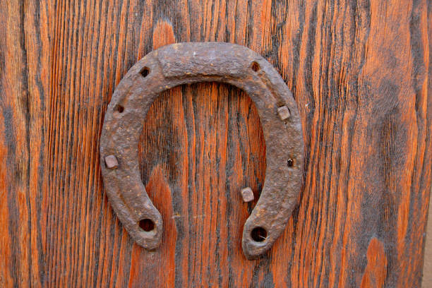 Antique horseshoe stock photo