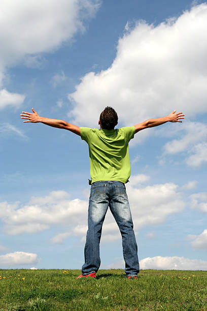 istock Man with his arms wide open 139871668