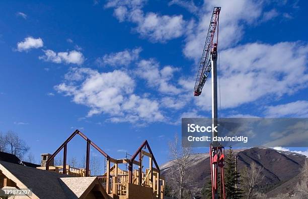 Casa Y Grúa Foto de stock y más banco de imágenes de Acero - Acero, Agarrar, Alto - Descripción física