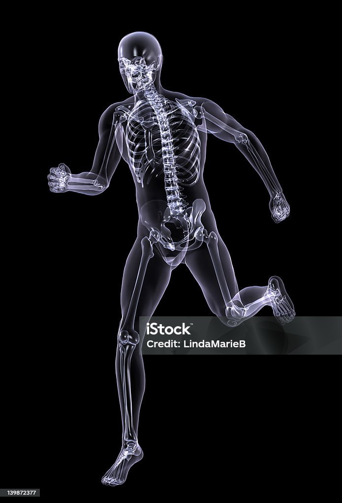 Xray Running homme avec un Tracé de détourage - Photo de Activité libre de droits