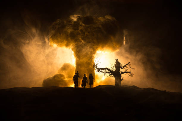 istock Creative artwork decoration - Russian war in Ukraine concept. Giant explosion 1398726639