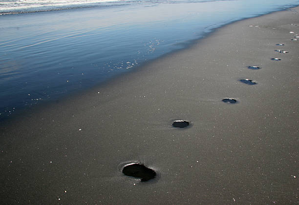 Beach walk stock photo