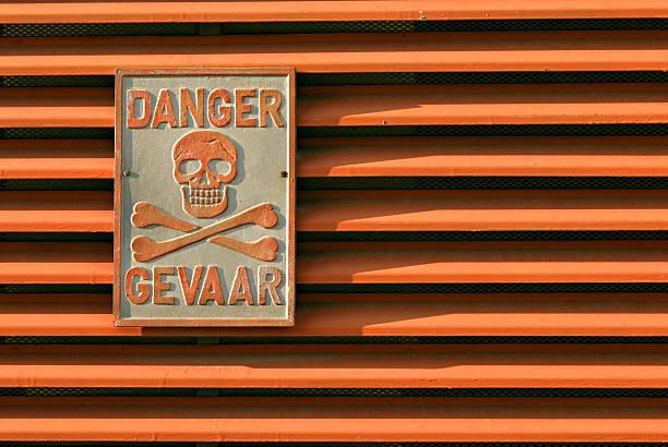 Warning sign stock photo