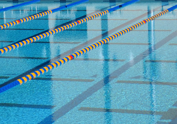 Closeup photograph of a swimming pool stock photo