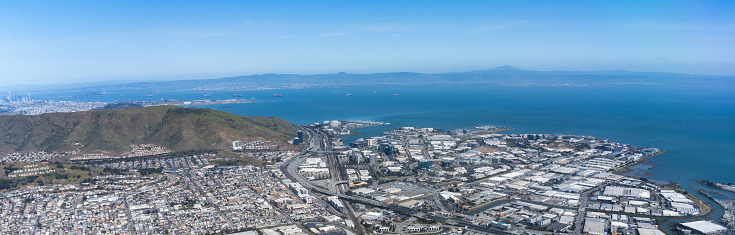 Aerial view of South San Francisco city, California, United States.
