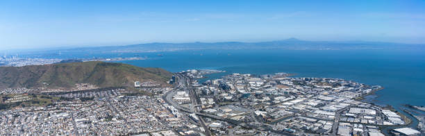 Aerial view of South San Francisco city stock photo
