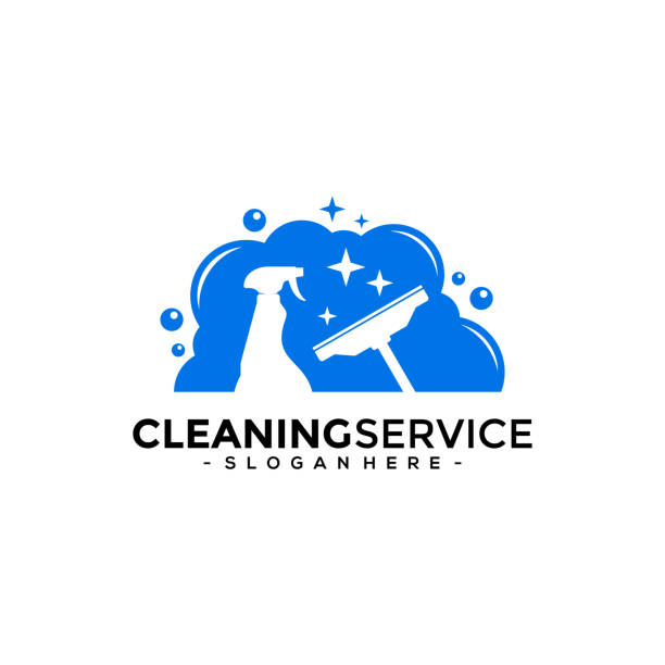 Cleaning service design template Cleaning service design template maid housework stock illustrations
