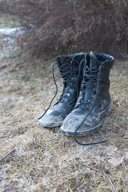 Melancholic boots stock photo