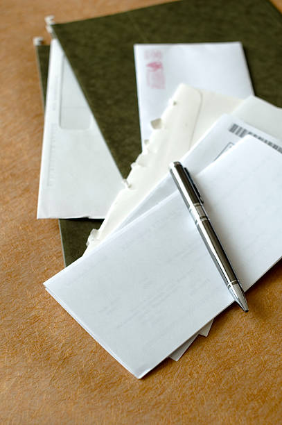 pen and papers_2 stock photo