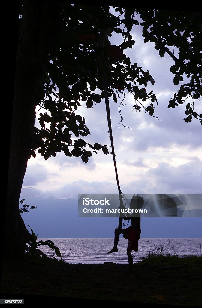 Dzieckiem na Swing Borneo Coast - Zbiór zdjęć royalty-free (Dziecko)