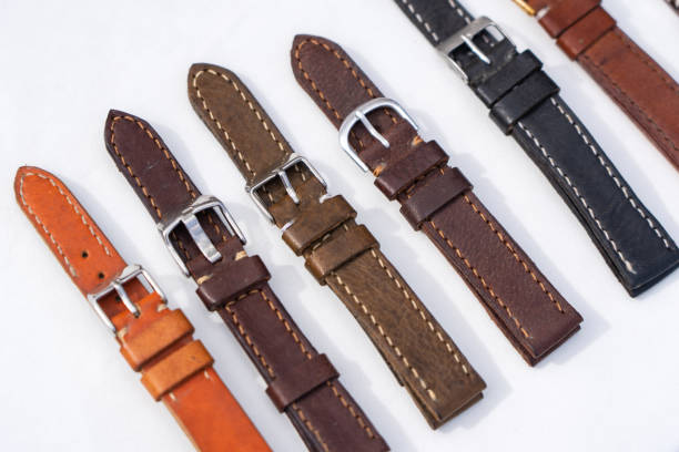 istock leather handmade watch strap with steel buckle on white background 1398740962