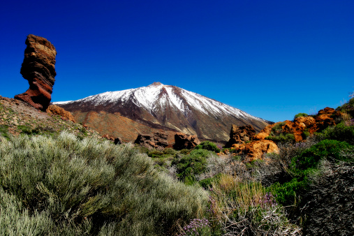 The Snow Topped Volcano Mount Teide in Tenerife