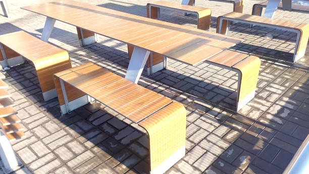 Outdoor Seating in Sunny stock photo