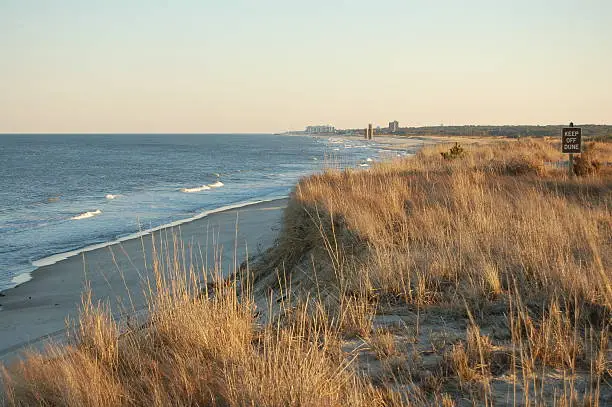 evening beach overlooking Rehoboth Beach, Del.