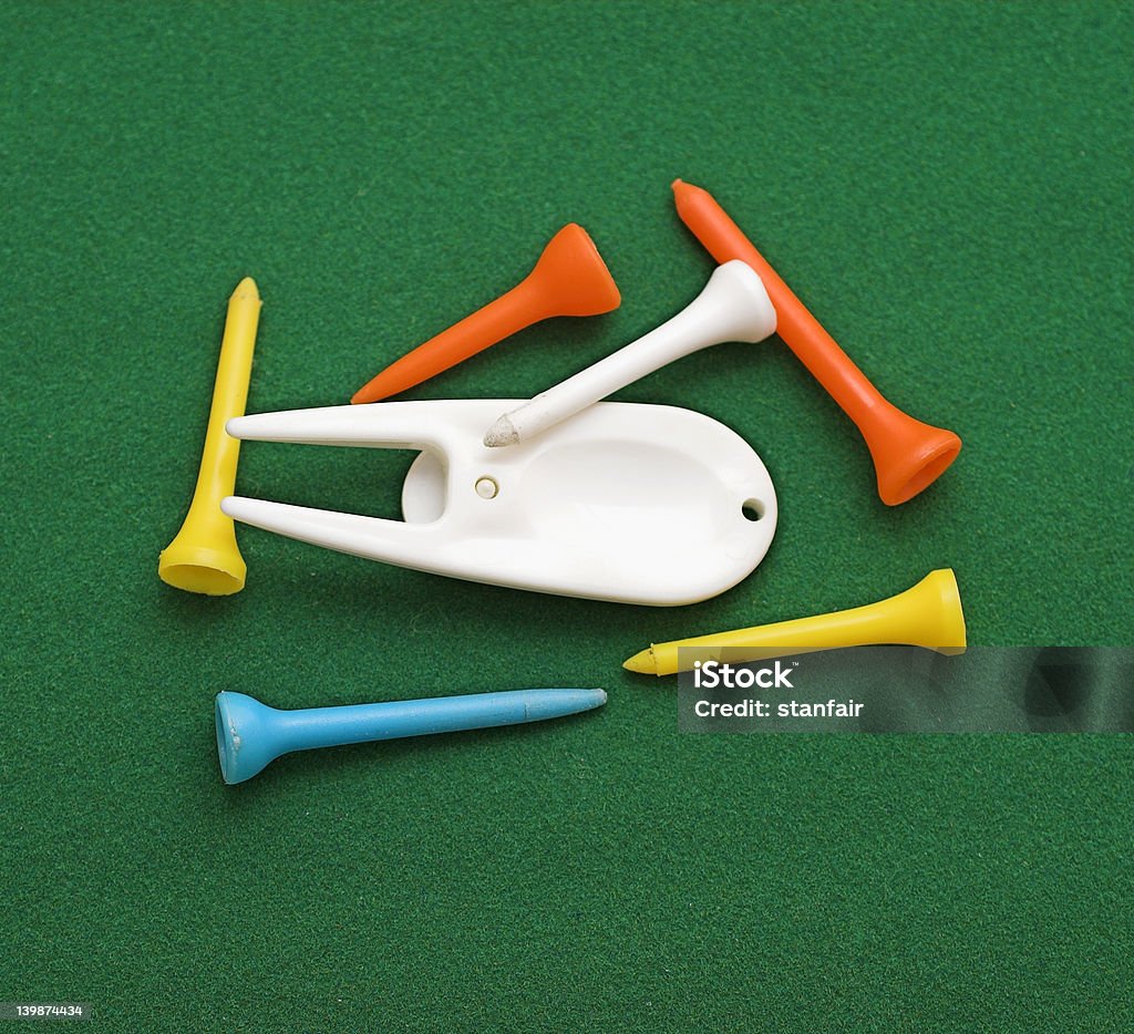 골프 그린 수리하다 도구 및 티스 - 로열티 프리 골프 스톡 사진