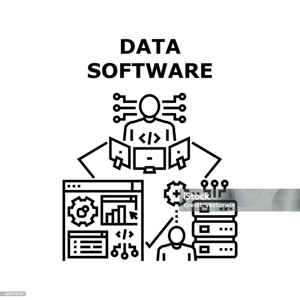 Data Software Vector Concept Color Illustration Stock Illustration ...