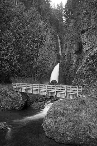 istock Wahclella Falls, B&W 139874877