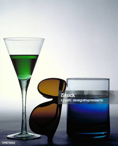 Glasses Stock Photo - Download Image Now - Back Lit, Blue, Cold Drink