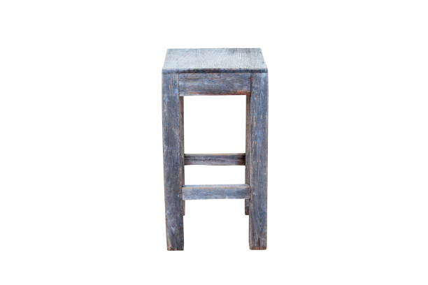 Dirty old chair isolated on white background with clipping path.