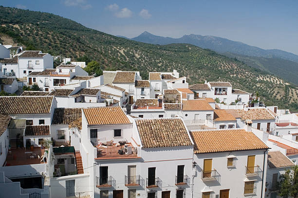 small village - malaga seville cadiz andalusia fotografías e imágenes de stock