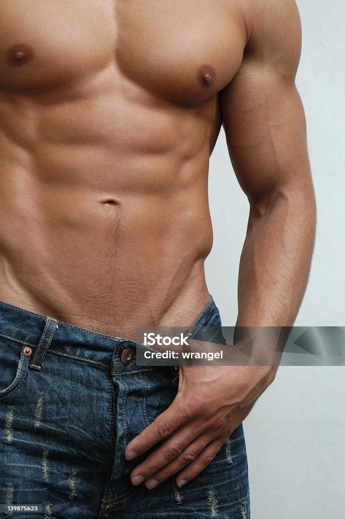 Torso masculino Muscular - Foto de stock de Abdomen libre de derechos