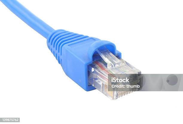 Rj45 Cable On Pure White Background Stock Photo - Download Image Now - Cable, Close-up, Commercial Dock