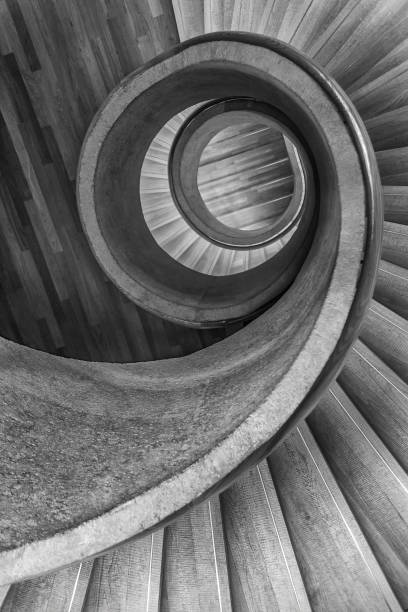 istock Interior of modern spiral staircase. Contemporary architecture abstract background 1398757869