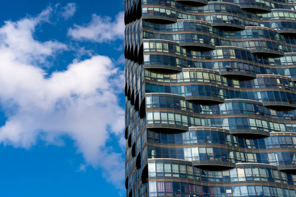 March 14, 2020 Songdo New Town, Incheon, Republic of Korea Cityscape with clouds and buildings