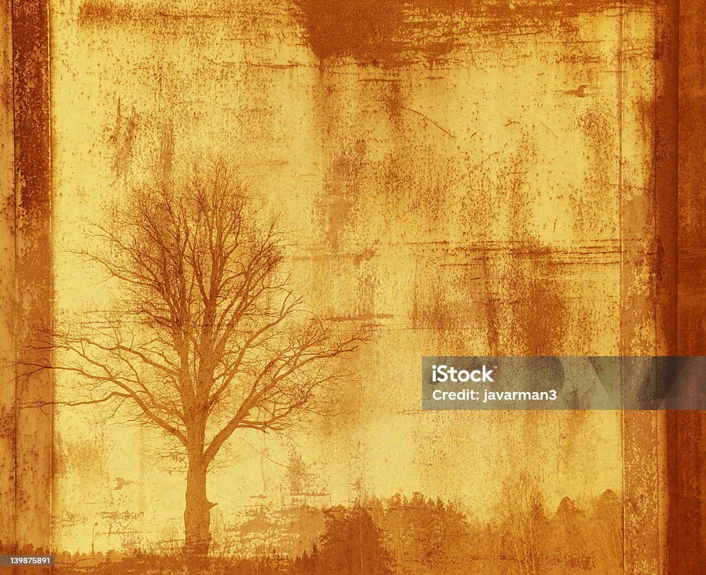 grunge-Rahmen mit Baum silhouette - Lizenzfrei Abstrakt Stock-Foto