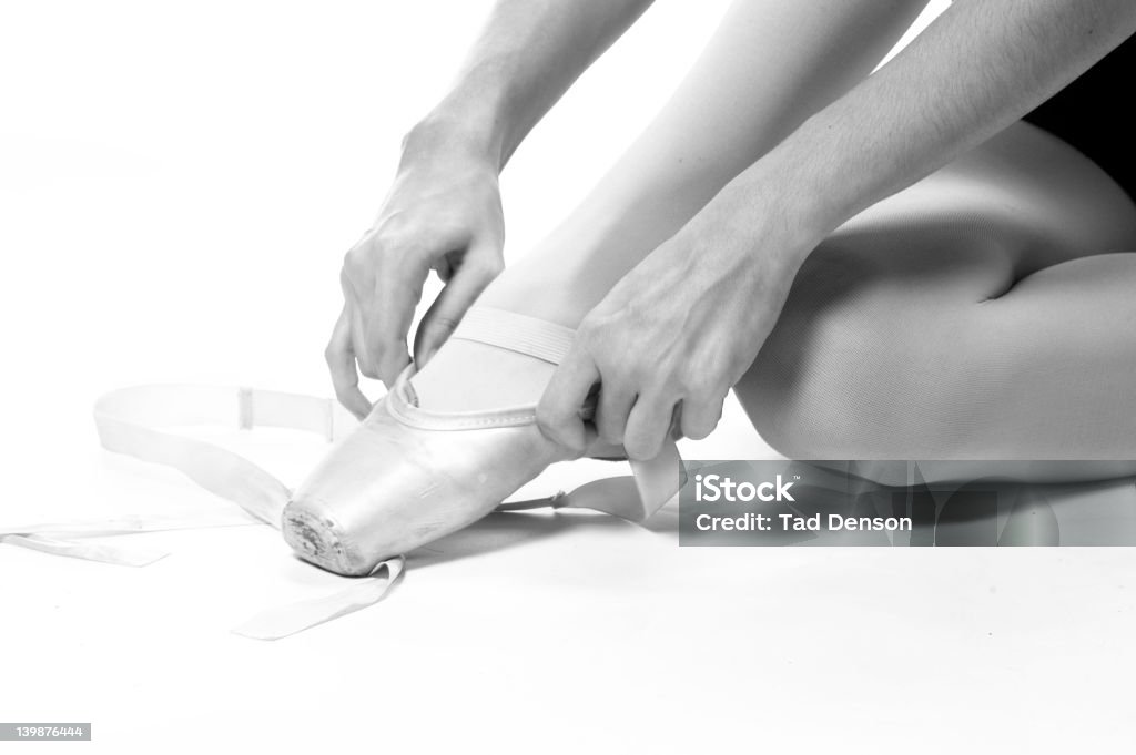 Ballerina-Schuh schwarz und weiß - Lizenzfrei Choreograph Stock-Foto