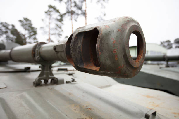 istock The muzzle of a modern battle tank. Military vehicle. 1398765393