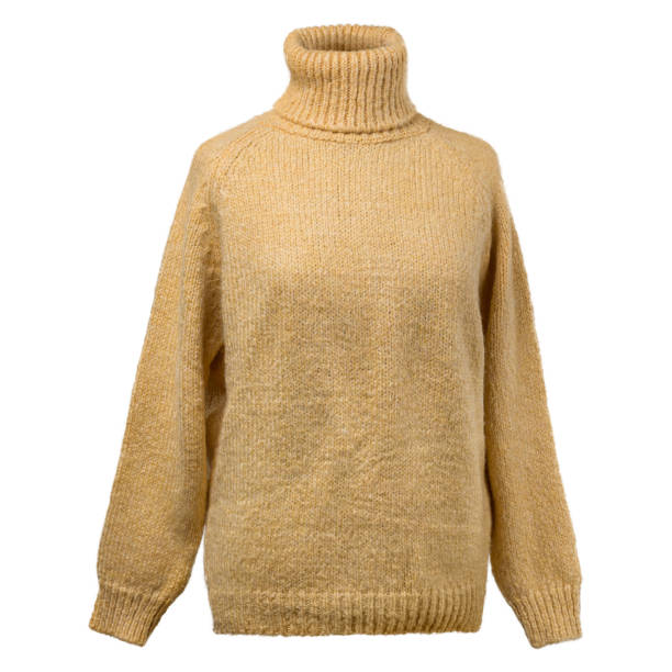istock voluminous yellow knitted sweater, as if on a figure, on a white background 1398765564
