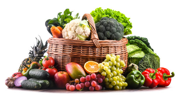 istock Composition with assorted organic vegetables and fruits 1398765681