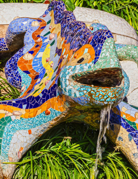 istock Barcelona, Spain - May 23, 2022: Lizard mosaic sculpture in Park Guell, Barcelona 1398765940