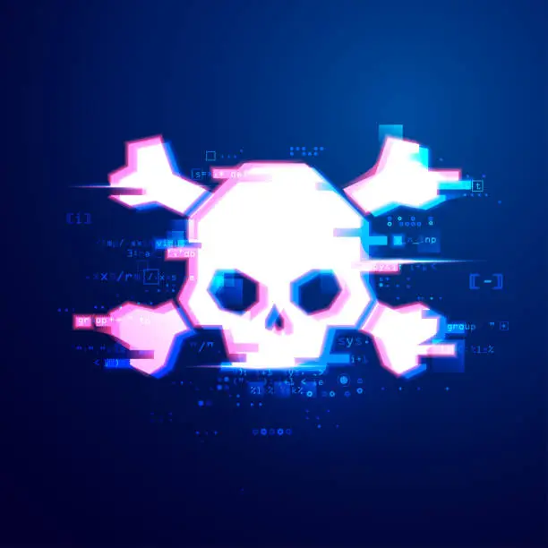 Vector illustration of cyberSkull