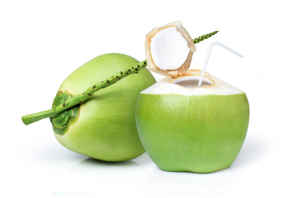 istock Young green coconut with coconut water 1398769034