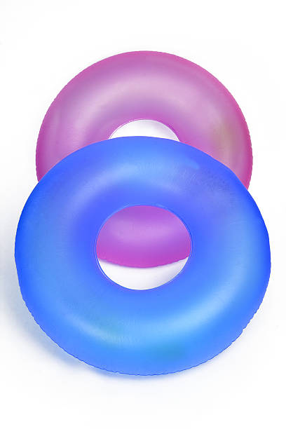 istock Pair of Inflatable Round Pool Tubes 139877116