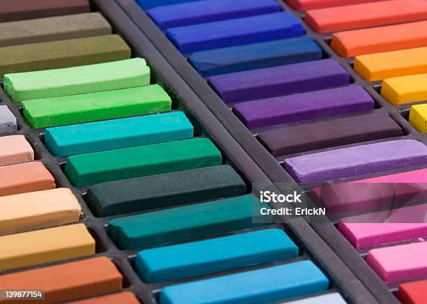 Soft Pastels Close Up Stock Photo - Download Image Now - Artist, Painting - Activity, Painting - Art Product
