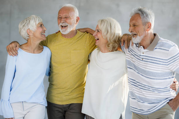 istock Happy senior couples having fun together. 1398772165