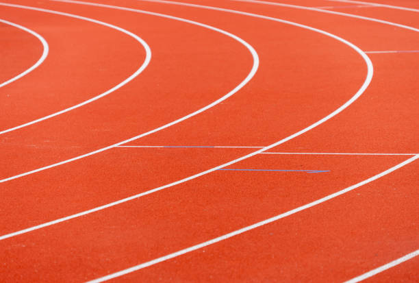 istock Full Frame Shot Of Orange Running Track 1398772243
