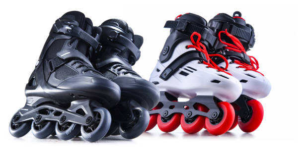 istock A pair of black inline skates isolated on white background 1398775957
