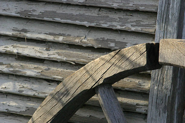 old wooden objects stock photo