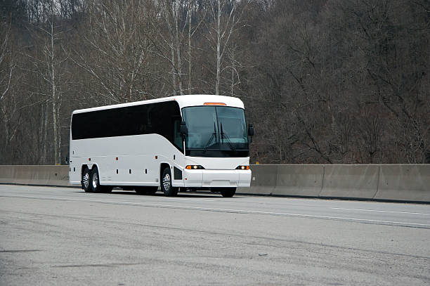 bus blanc - motor home park camping luxury photos et images de collection