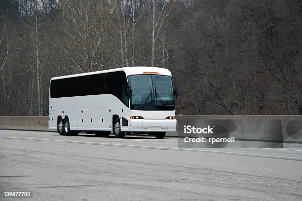 White Bus Stock Photo - Download Image Now - Coach Bus, Motor Home, Journey