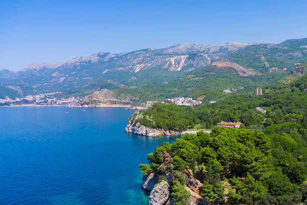 istock Montenegro. Milocer beach. Aerial view 1398778040