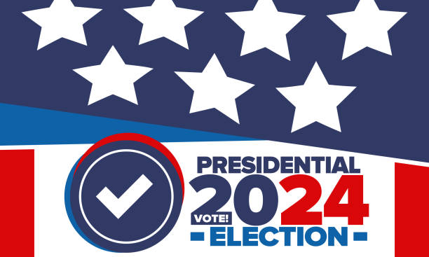 illustrazioni stock, clip art, cartoni animati e icone di tendenza di elezioni presidenziali 2024 negli stati uniti. giorno del voto, 5 novembre. campagna elettorale negli stati uniti. fai la tua scelta! illustrazione vettoriale americana patriottica. poster, scheda, banner e sfondo - star shape pattern inauguration into office usa