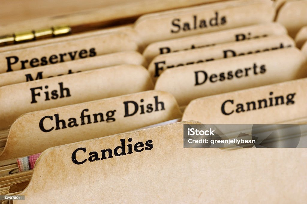 Recipe Card Dividers Stock Photo - Download Image Now - Dividing