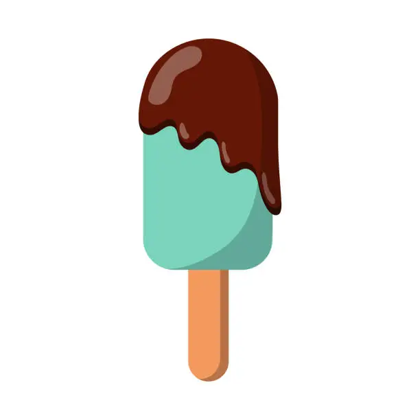 Vector illustration of Illustration of ice cream on a stick. vector isolated on a white background.